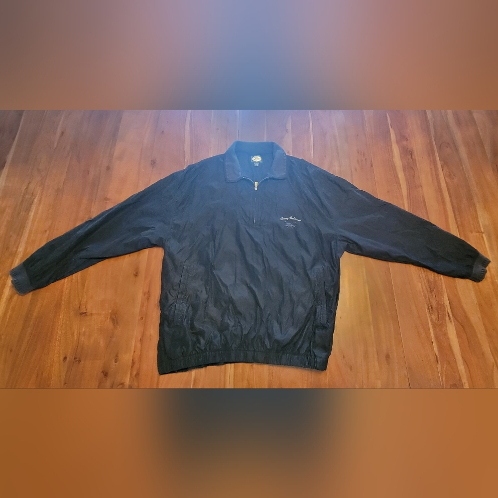 Men's Tommy Bahama Black Pullover Windbreaker Size Large